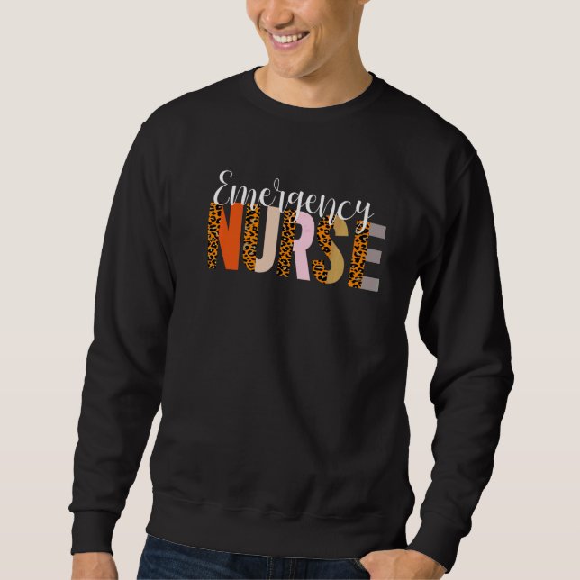 Notruf-Leopard-Druck, Krankenpflege Sweatshirt (Vorderseite)