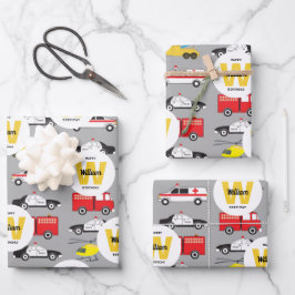Notrufnummer für den Transport von Notfallfahrzeug Geschenkpapier Set