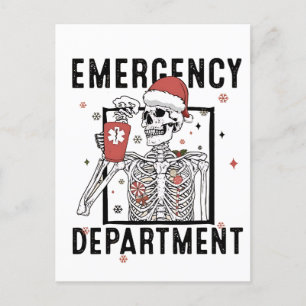 Notrufzentrale Skeleton Nursing Coffee Lover Einladungspostkarte