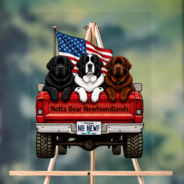 Notta Bear Newfoundlands – Patriotischer Pickup Acrylschild