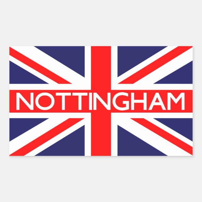Nottingham: Britische Flagge Rechteckiger Aufkleber (Vorderseite)