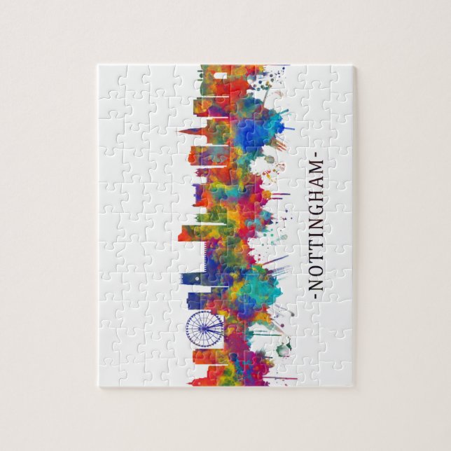 Nottingham England Skyline Puzzle (Vertikal)
