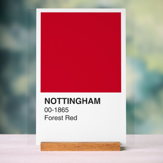 Nottingham Red Forest - Weißer Hintergrund Acrylschild (Neutral)