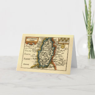 Nottinghamshire Landkreis England Alte antike Kart Karte