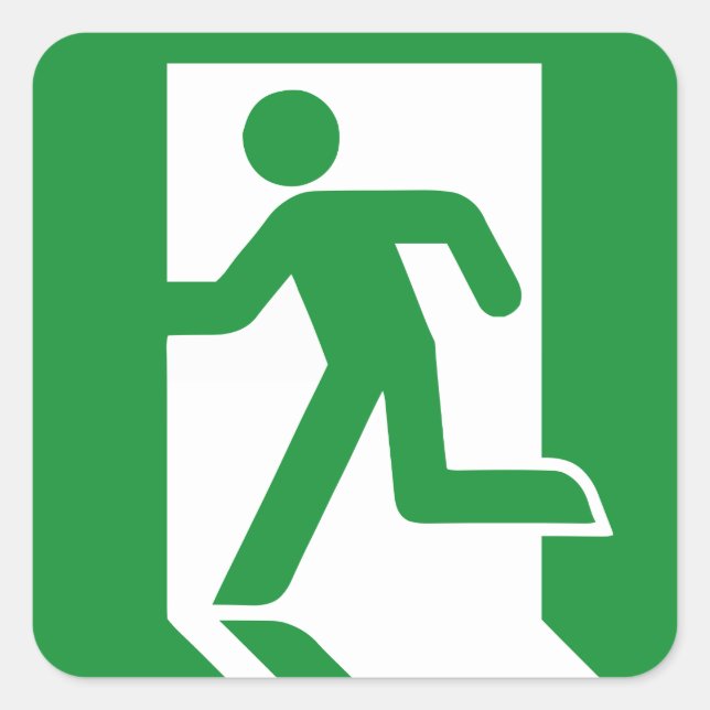 Nottürenaufkleber Quadratischer Aufkleber (Vorderseite)