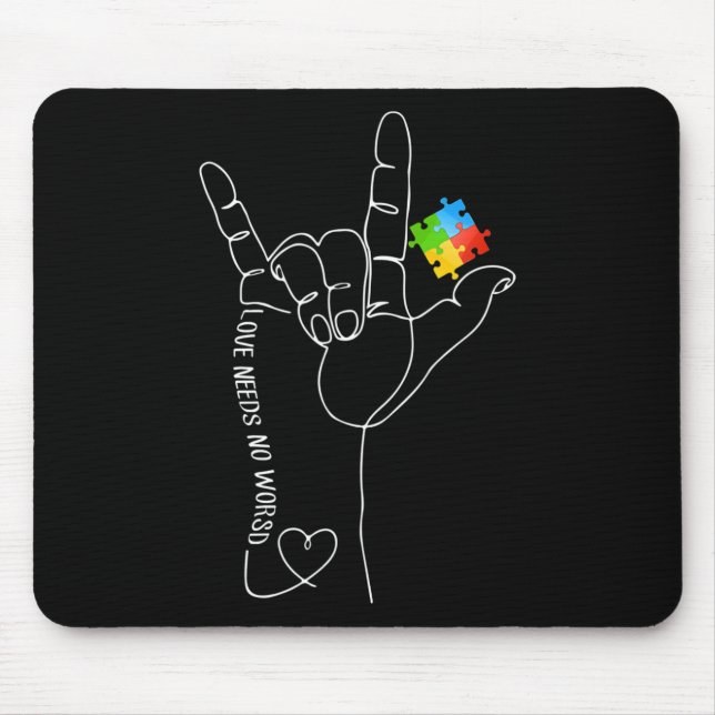 Notwendigkeit kein Wort asl Autismus Bewusstsein S Mousepad (Vorne)