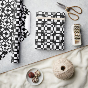 Noughts and Squares Schwarz-weiß Geschenkpapier