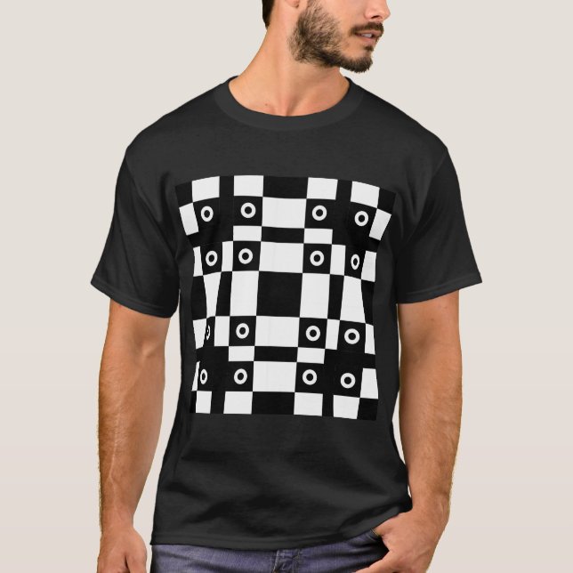 Noughts and Squares Schwarz-weiß T-Shirt (Vorderseite)