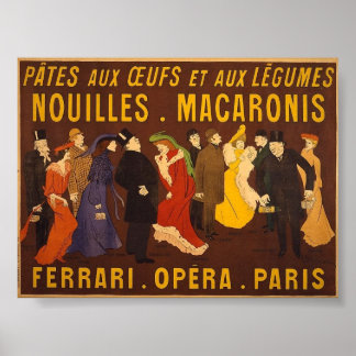 Nouilles, Makaronis. Ferrari, Opéra, Paris. Poster