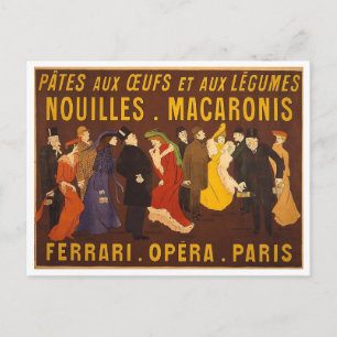 Nouilles, Makaronis. Ferrari, Opéra, Paris. Postkarte