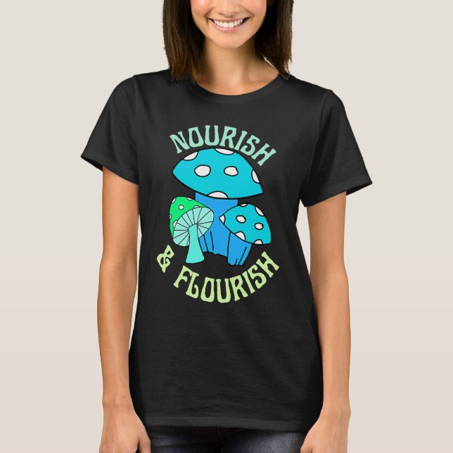 Nourish & Flourish Trippy Psychedelic Aesthetic Mu T-Shirt (Vorderseite)