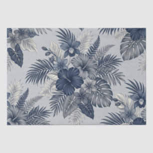 Nourison Aloha Floral Bloom Blau & Grau Seidenpapier