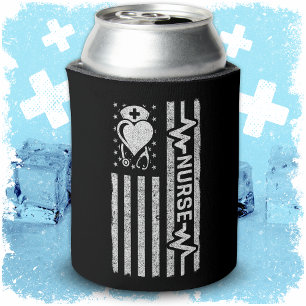 Nourse Wertschätzung Hero Heart Life American Flag Dosenkühler