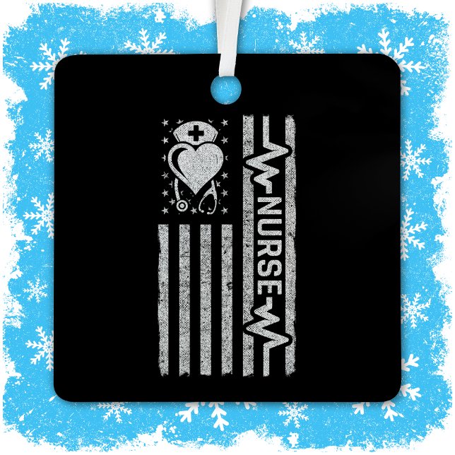 Nourse Wertschätzung Hero Heart Life American Flag Ornament Aus Metall (Von Creator hochgeladen)