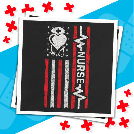 Nourse Wertschätzung Hero Heart Life American Flag Serviette