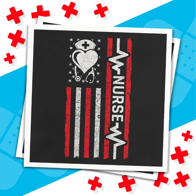 Nourse Wertschätzung Hero Heart Life American Flag Serviette (Von Creator hochgeladen)