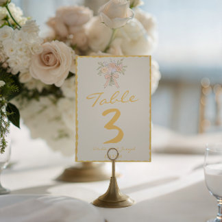 Nouveau-Art-Wasserfarbe gezeichnete Hochzeitstisch Einladung