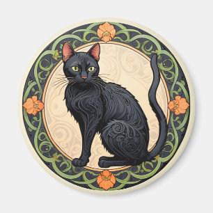 Nouveau Black Cat Magnet