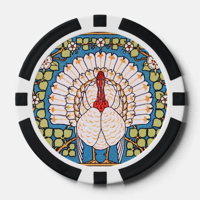 Nouveau Erntedank Türkei Banner Pokerchips (Vorderseite)