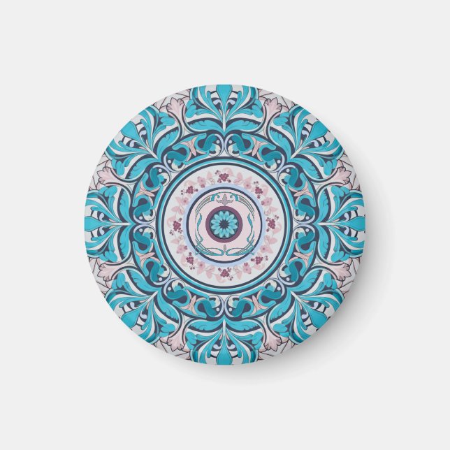 Nouveau Floral Mandala Magnet (Vorne)