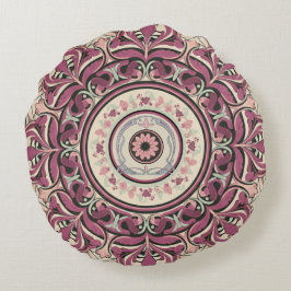 Nouveau Floral Mandala Rundes Kissen