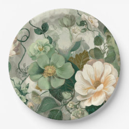 Nouveau-Garten-Laune Botanischer Papier-Teller Pappteller