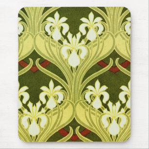 Nouveau in Frühlingsgrün Mousepad