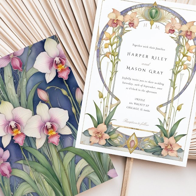 Nouveau Orchid Garden Wedding Einladung (Von Creator hochgeladen)