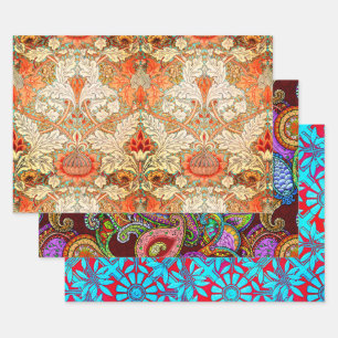 Nouveau Paisley Daisy Sampler Geschenkpapier Set