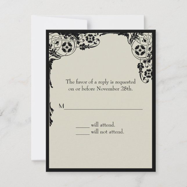 Nouveau Response Card RSVP Karte (Vorderseite)