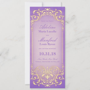 Nouveau Viktorianisch: Hübsch Lilac Gold Save the  Date