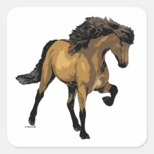 Nouvelle Vogue Buckskin Gaited Horse Quadratischer Aufkleber
