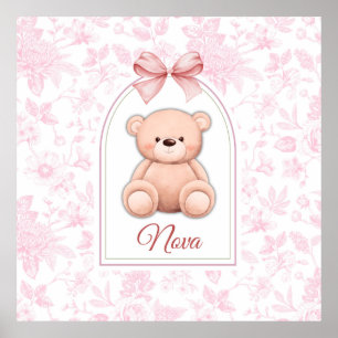 Nova   Benutzerdefiniertes rosa Teddy-Bär-Kinderzi Poster