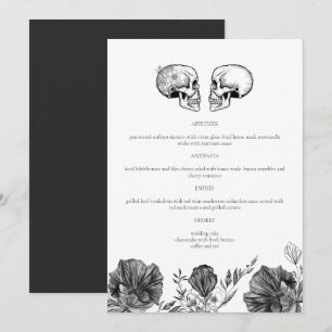 NOVA Bis zum Tod Vintage-Gothic-Totenkopf-Hochzeit Menükarte
