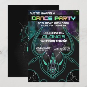 Nova Dragon Glow-Party-Einladungen Einladung