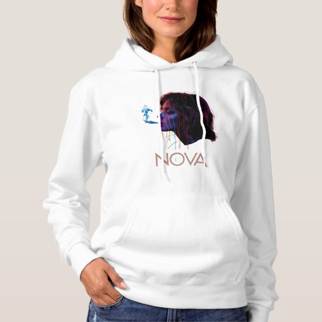 Nova Glow Gemalte Stille Hoodie (Vorderseite)
