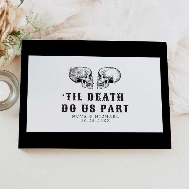 NOVA Gothic Floral Skull Til Death Wedding Gästebuch (Von Creator hochgeladen)