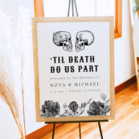NOVA Gothic Floral Skull Til Death Wedding Willkom