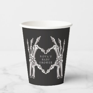 NOVA Halloween Skeleton Heart Hands Baby Dusche Pappbecher