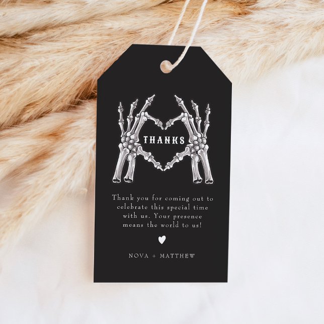NOVA Halloween Skeleton Herz Hände Danke Geschenk Geschenkanhänger (Von Creator hochgeladen)