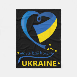 Nova Kachowka Ukraine Nationalflagge Herz-Emblem C Fleecedecke