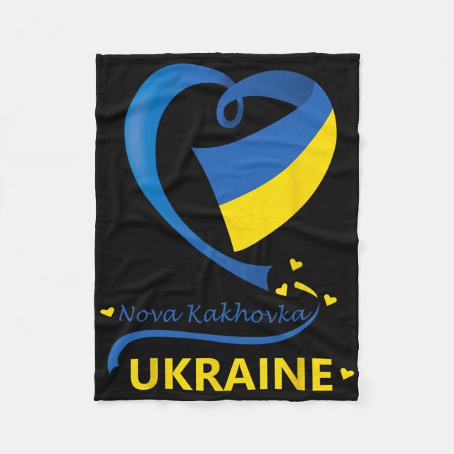 Nova Kachowka Ukraine Nationalflagge Herz-Emblem C Fleecedecke (Vorderseite)