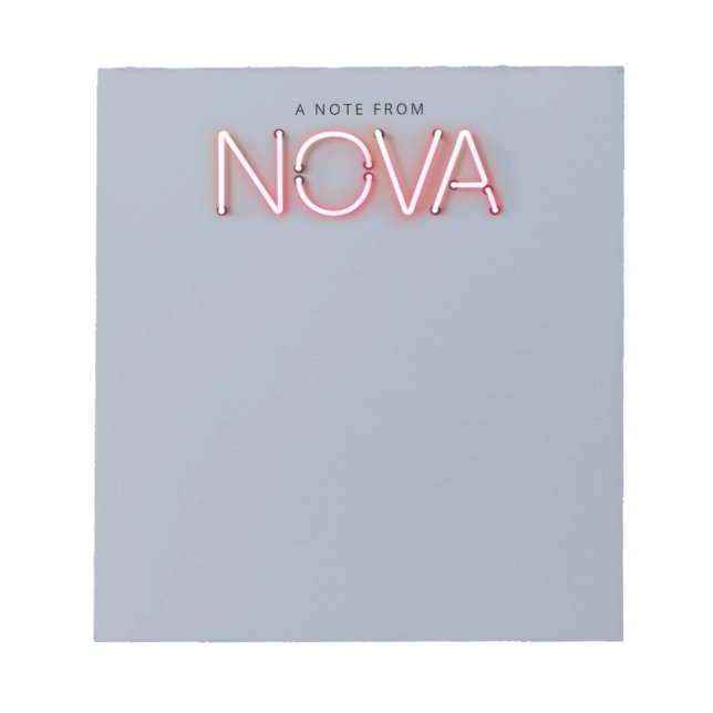 Nova-Name in Neonlichtern Notizblock (Vorderseite)