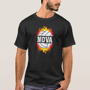 Nova Name Volleyball Player Girls Ball und Net Spo T-Shirt