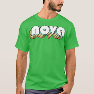 Nova Retro Rainbow Typografie Faded Style T-Shirt