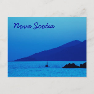 Nova Scotia Blaue Sonnenuntergang mit Boot Postkar Postkarte