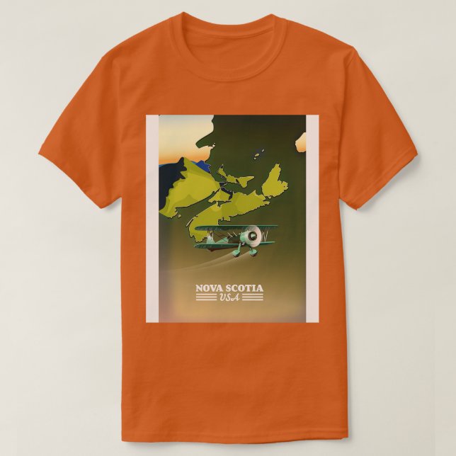 Nova Scotia Canada Reisekarte T-Shirt (Design vorne)