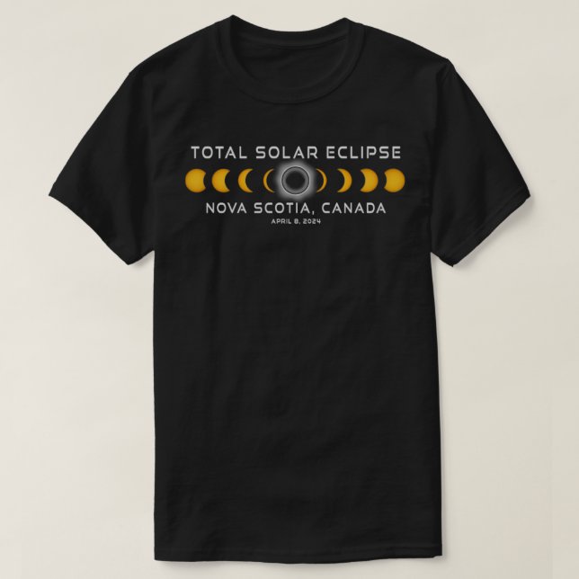 Nova Scotia Canada Solar Eclipse 2024 April 8 T-Shirt (Design vorne)