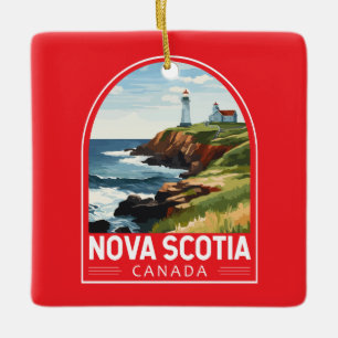 Nova Scotia Canada Travel Art Vintag Keramikornament