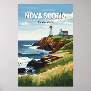 Nova Scotia Canada Travel Art Vintag Poster